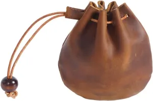 1 Pcs Mini Leather Drawstring Coin Purse Vintage Leather Coin Bag, Coin Organizer, Change Holder,Leather Drawstring Pouch for Men & Women