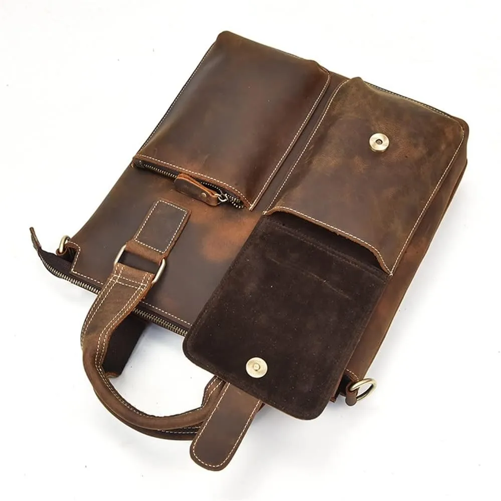 1 Piece Retro Men's Casual Handbag Shoulder Diagonal Bag Business Travel Briefcase