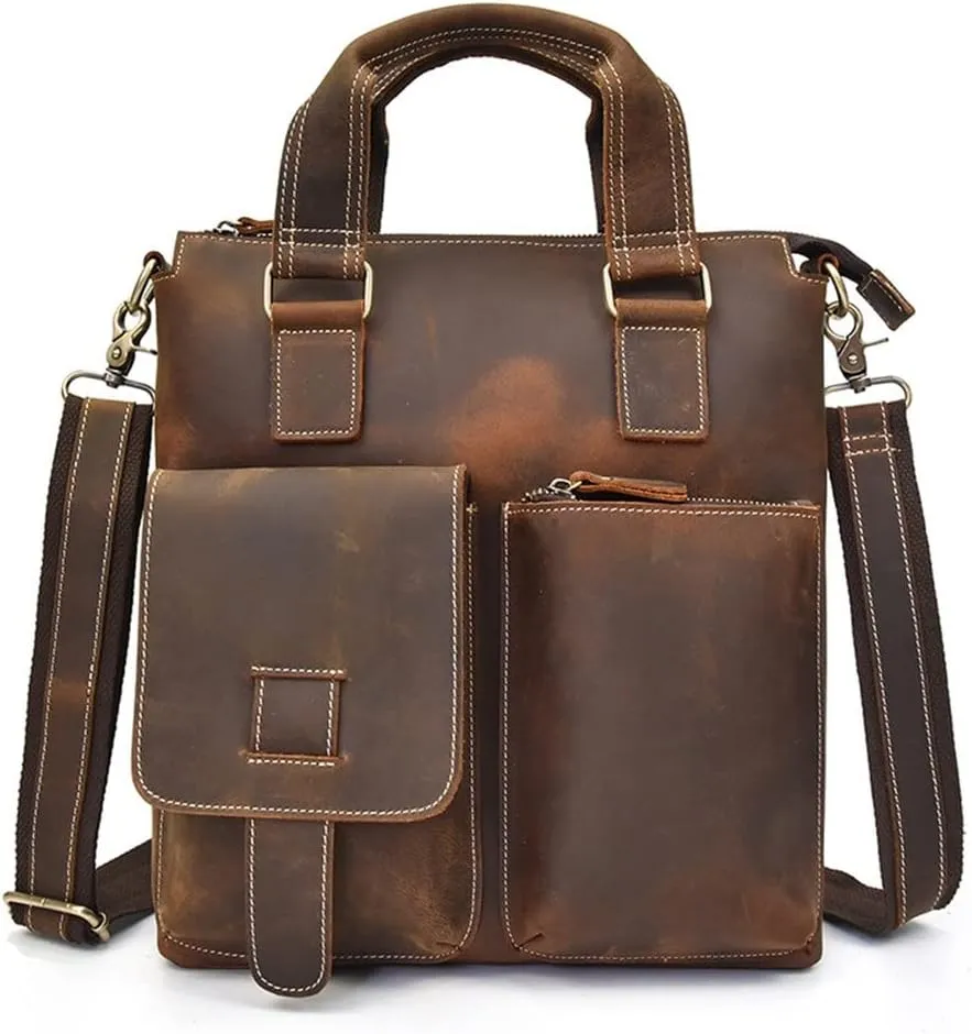 1 Piece Retro Men's Casual Handbag Shoulder Diagonal Bag Business Travel Briefcase