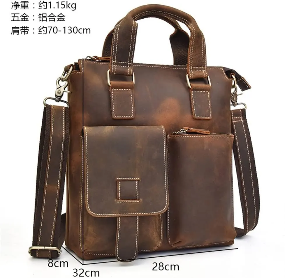 1 Piece Retro Men's Casual Handbag Shoulder Diagonal Bag Business Travel Briefcase