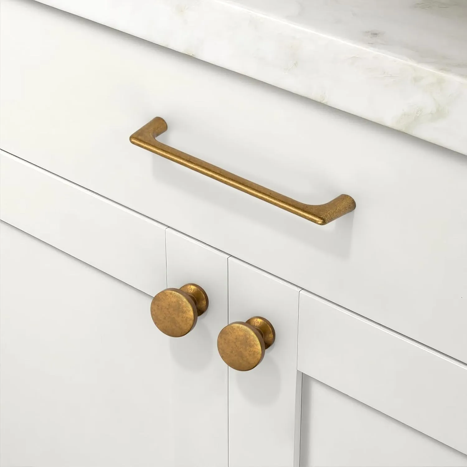 10 Pack Antique Brass Cabinet Pulls 5 Inch(128mm) Kitchen Cabinet Handles Vintage Retro Cabinet Hardware for Drawer Pulls