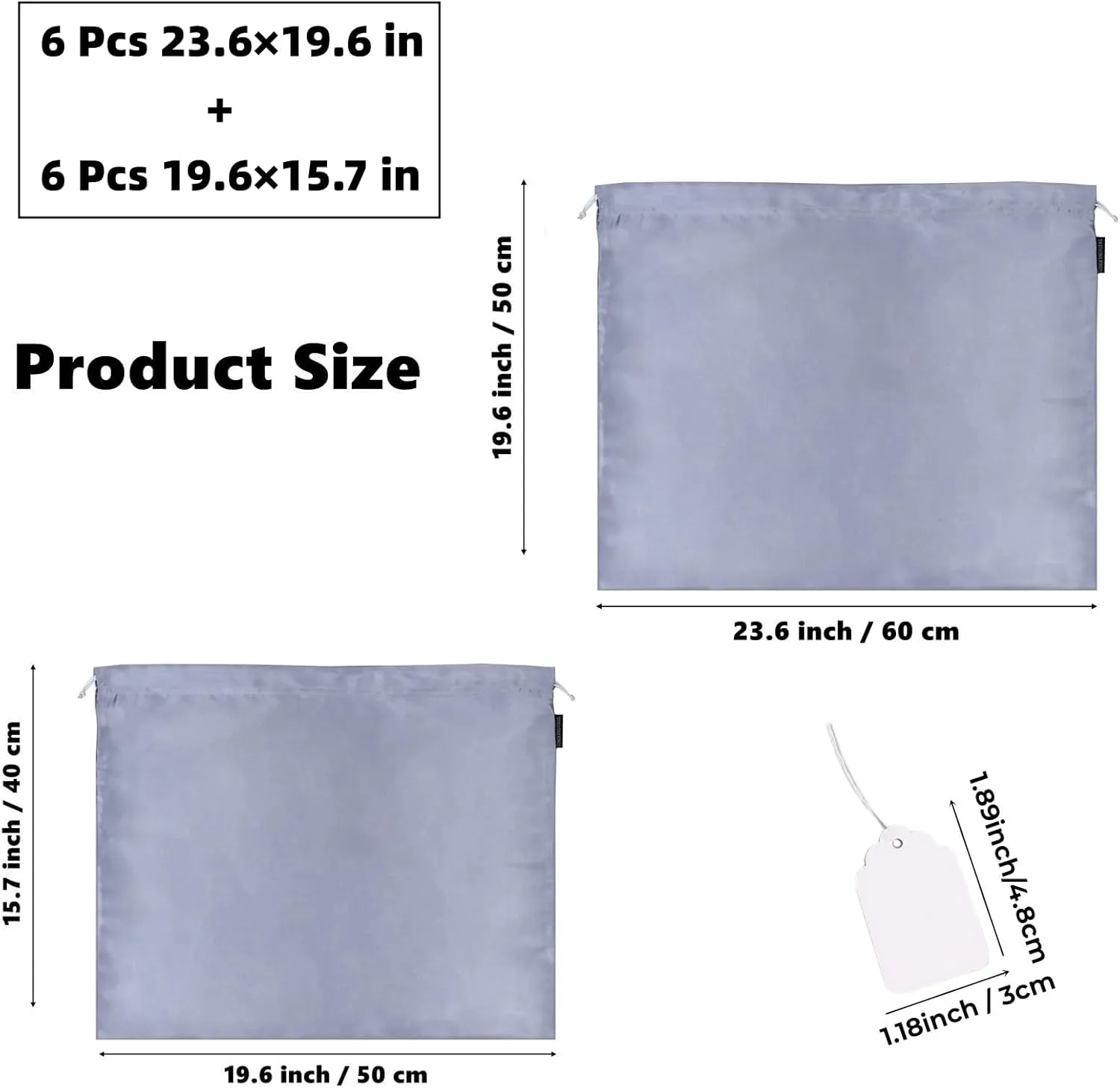 12 Pack Dust Bags for Handbags, Silk Cloth Bag With Drawstring Large Travel Storage Pouch for Handbag Purse Shoes Boots