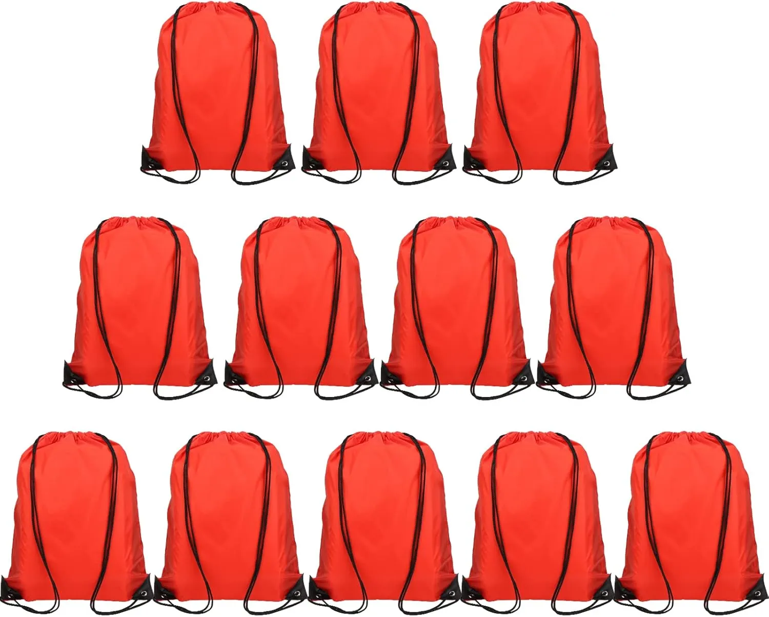 12 Pieces Red Drawstring Bags, 13x17 Inch Polyester Non-nylon Sport Cinch Bags, Bulk Draw String Backpack Sport Storage Bags for Men Women Gym Trip Party Favors Gift