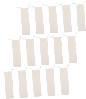 1set Cotton Drawstring Storage Pouch for Straws Cutlery Tableware Dust Beige Bag for Home Party Travel Use 15pcs