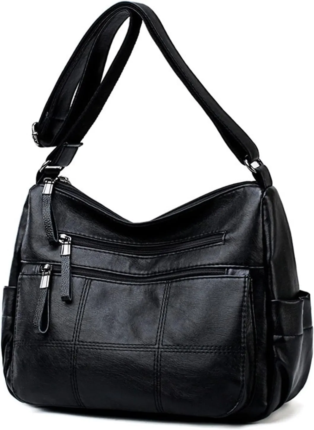 2 Layers Leather Shoulder Messenger Luxury Handbags Women Bags Designer Crossbody Bags for Women (Color : Bronze)