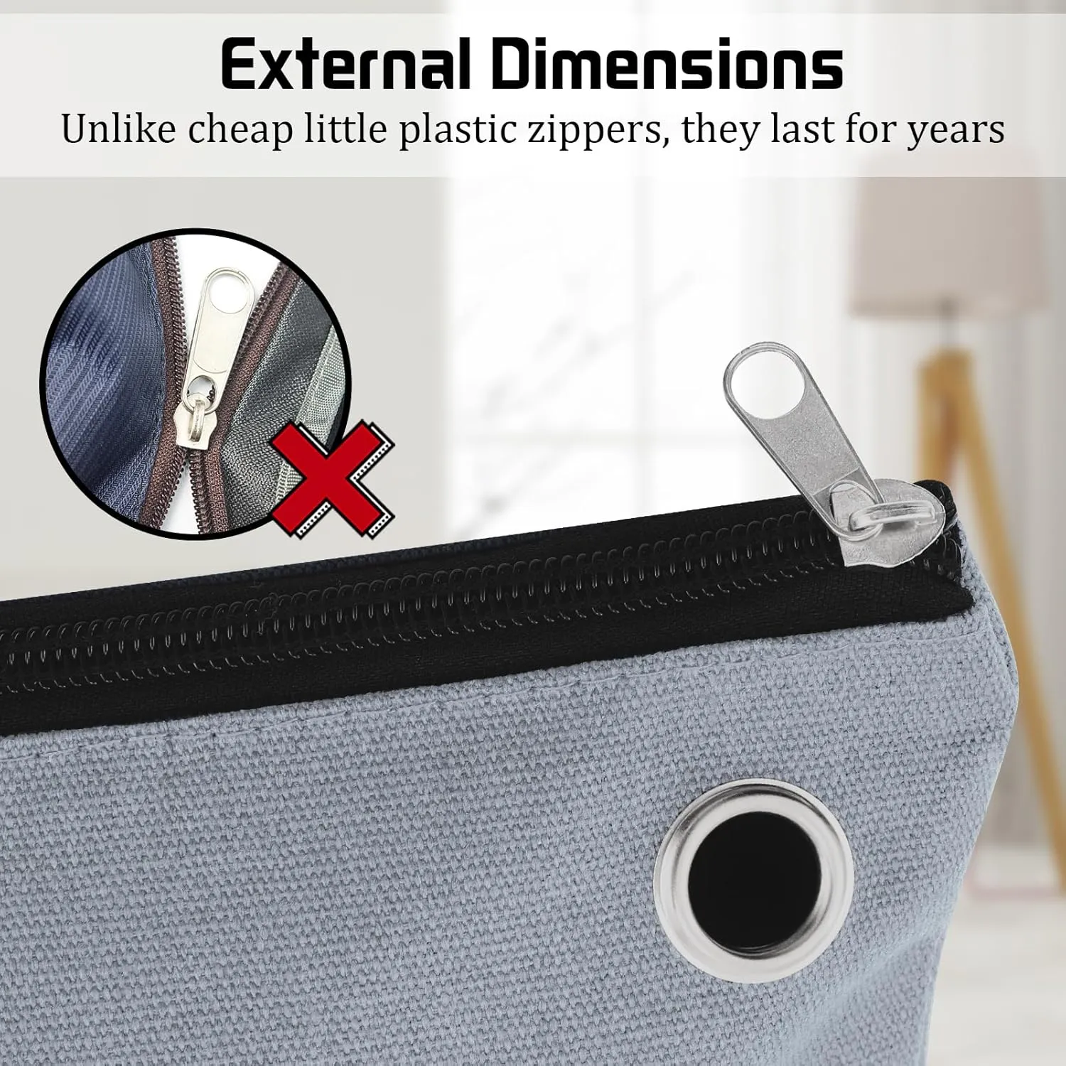 2 Pcs Interoffice Mailer Canvas Transit Sack Zipper Bag 18" x 14" Large Zipper Pouch with Grommet Interoffice Mail Bag (Gray)