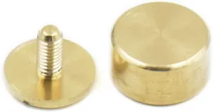 20 Sets 11mm 0.43" x 6mm 0.24" Plane Screwback Solid Brass Studs Nailheads Screw Back Feet Rivet Bullet Spikes Spots for Purse Handbag Leathercraft