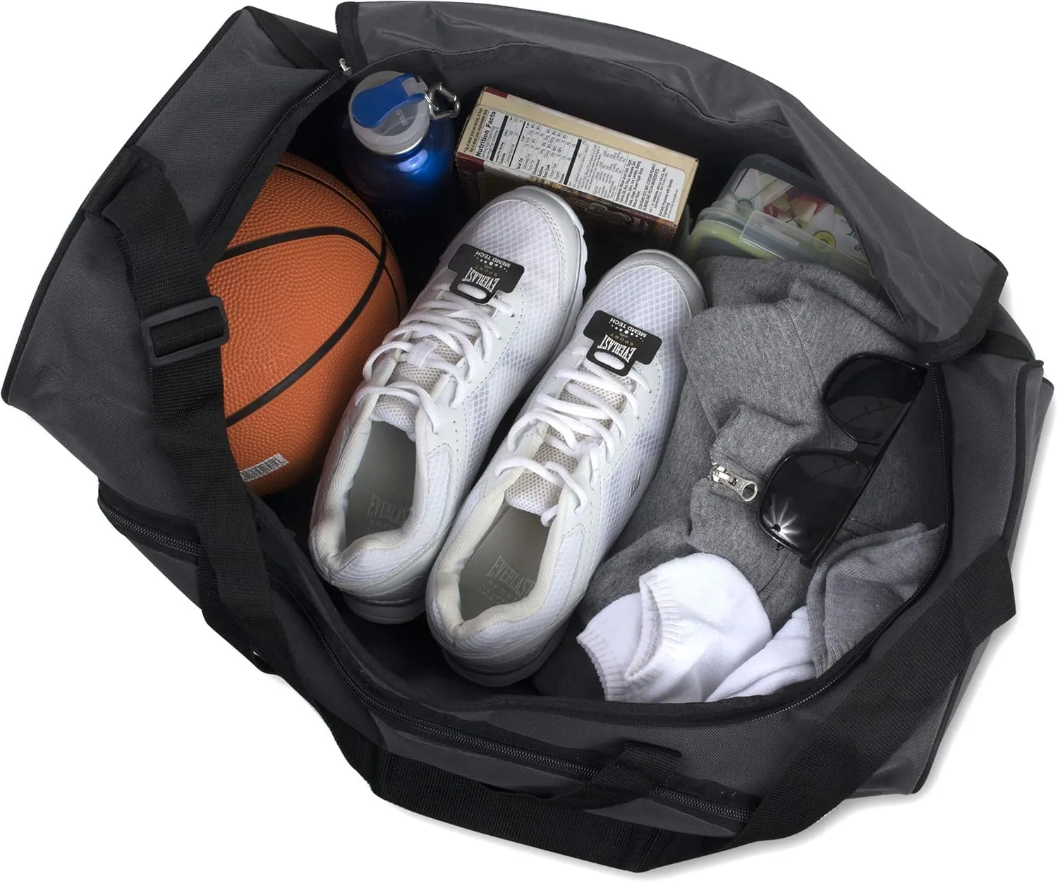 (24 Pack) Bulk 55 Liter, 24 Inch Lightweight Canvas Duffle Bags for Men & Women For Travel, Sports, Homeless Bulk (All Gray Pack)