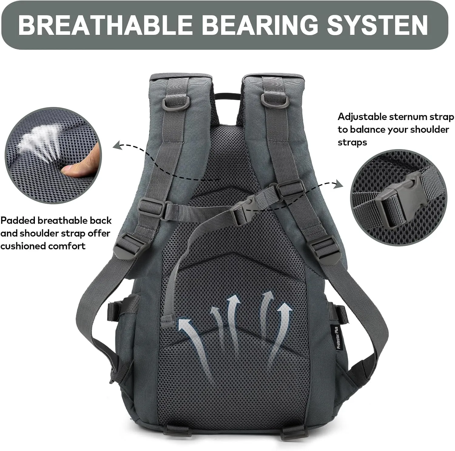 25L Hiking Backpack Lightweight Small Daypack Molle Pack for Men Women Outdoor Camping Traveling, Grey