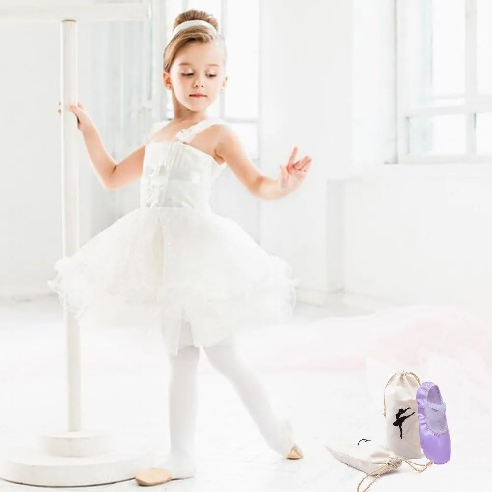 2pcs Ballet Shoes Bags Double Drawstring Shoe Bags Pointe Shoe Storage Organizer Ballet Dance Supplies for Daily and Travel Use