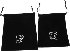 2pcs Blow Dryer Black Bags Hair Tools Travel Bag for Hair Dryer Storage Pouch