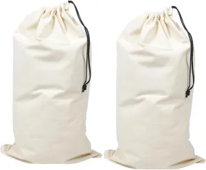 2pcs Household Clothes Organizer Clear Bag Zipper Packing Cubes for Suitcases Drawstring Pouch Wicker Storage Basket Cinch Duvet Duffle Lid Net - Storage Pouch Produce Canvas White