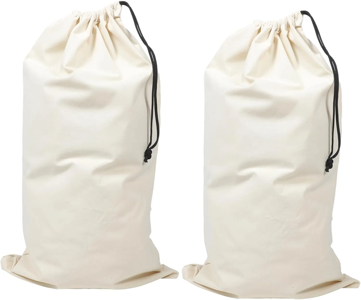 2pcs Household Clothes Organizer Clear Bag Zipper Packing Cubes for Suitcases Drawstring Pouch Wicker Storage Basket Cinch Duvet Duffle Lid Net - Storage Pouch Produce Canvas White