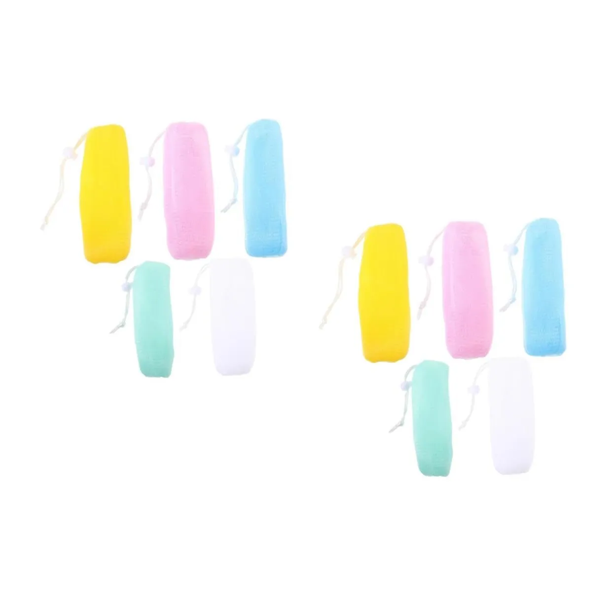 2sets Bubble Net Saver Pouch Exfoliating Net Handmade Storage Bag 5pcs*2