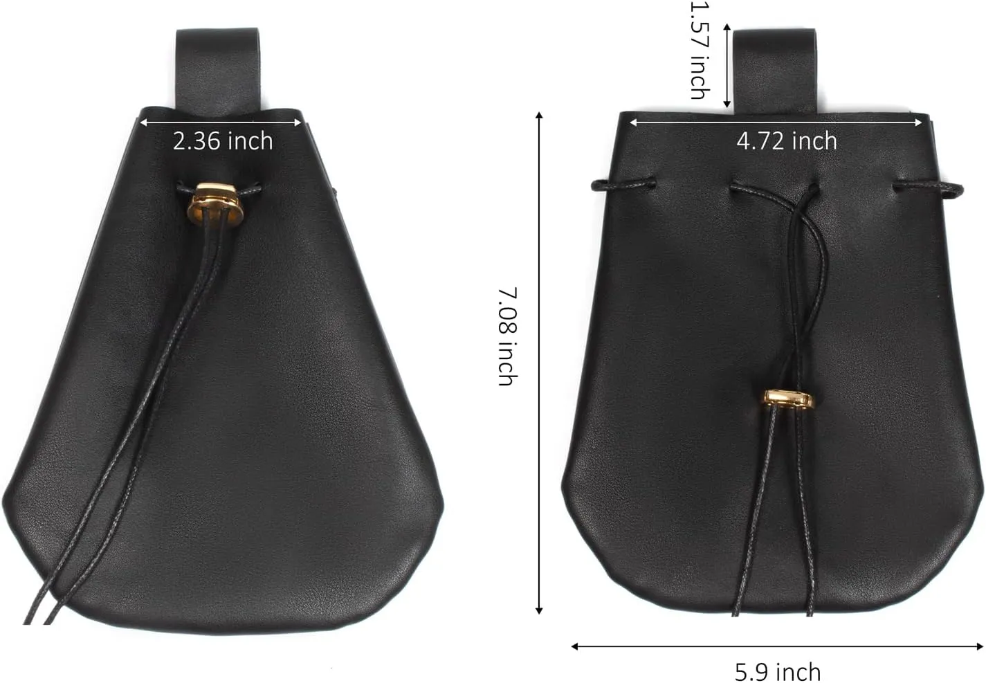 3 Pcs Halloween Renaissance Belt Pouch Coin Purse Phone Holder Skirt Hikes Medieval Viking Pirate Leather Belt Costume Sets (Black)