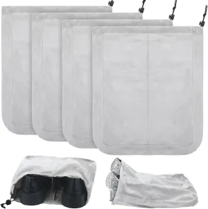 4 Pcs Travel Shoe Bags Spandex Shoes Pouch with Interior Divider and Drawstring for Women Men Luggage Packing Organizer