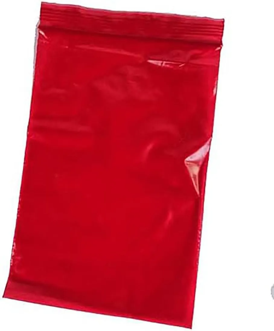 4" X 6" Reclosable Zipper Bags 2-mil Red (Qty=100) #r46rd-100
