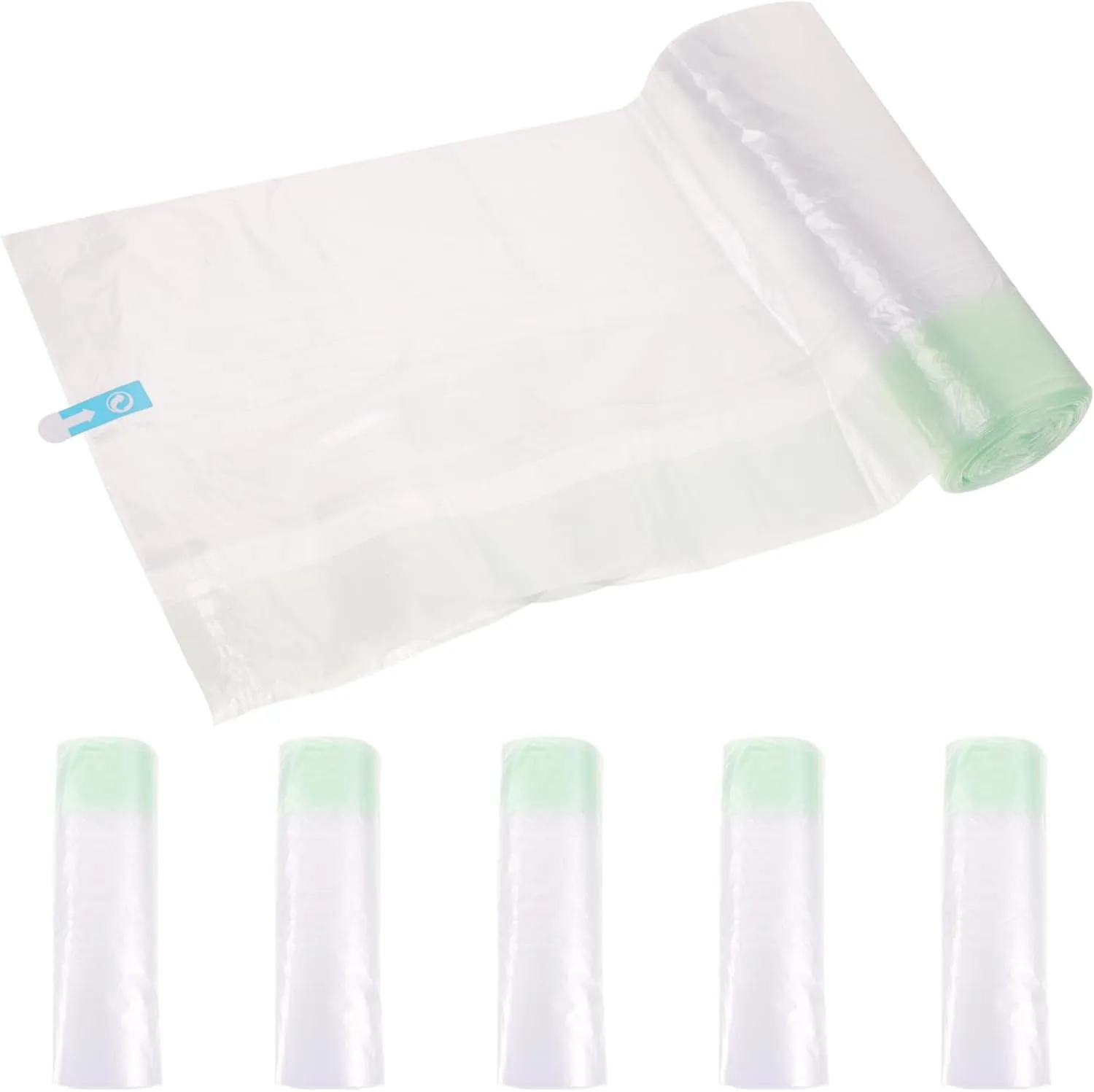 5 Rolls Disposable Urinal Bags for Toilets Cleaning Toilet Seat Pouches with Drawstring Outdoor Travel Potty Bags for Pets Convenient Leak