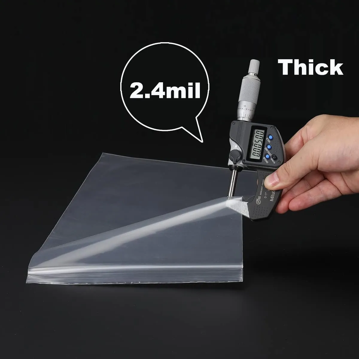 50 PCS 12" x 15" Thick Large Clear Zip Poly Lock Plastic Bags Seal Reclosable Zip Bag Durable 2.4 Mil Clothing T-Shirt Toys Snacks Zipper Bags
