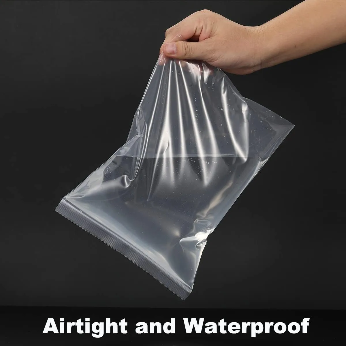 50 PCS 12" x 15" Thick Large Clear Zip Poly Lock Plastic Bags Seal Reclosable Zip Bag Durable 2.4 Mil Clothing T-Shirt Toys Snacks Zipper Bags