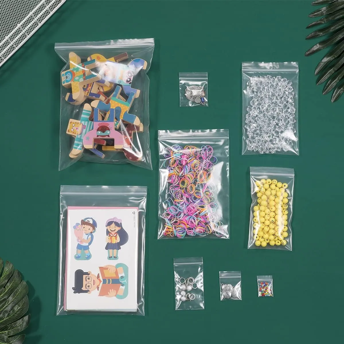 50 PCS 12" x 15" Thick Large Clear Zip Poly Lock Plastic Bags Seal Reclosable Zip Bag Durable 2.4 Mil Clothing T-Shirt Toys Snacks Zipper Bags