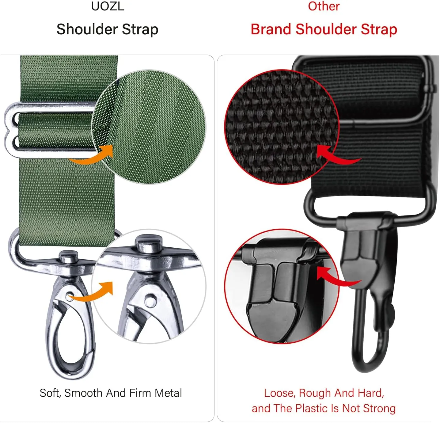 59 Inch Shoulder Straps, Soft with Ultra-Thick Fixed Shoulder Pad, Two Way Independently Adjustable Buckle Replacement Straps for Laptop Bag Messenger Bag Tool Bag Luggage,Green