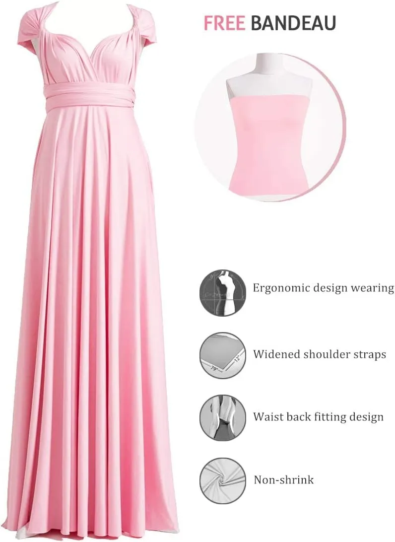 72styles Infinity Dress with Bandeau, Convertible Bridesmaid Dress, Long, Plus Size, Multi-Way Dress, Twist Wrap Dress