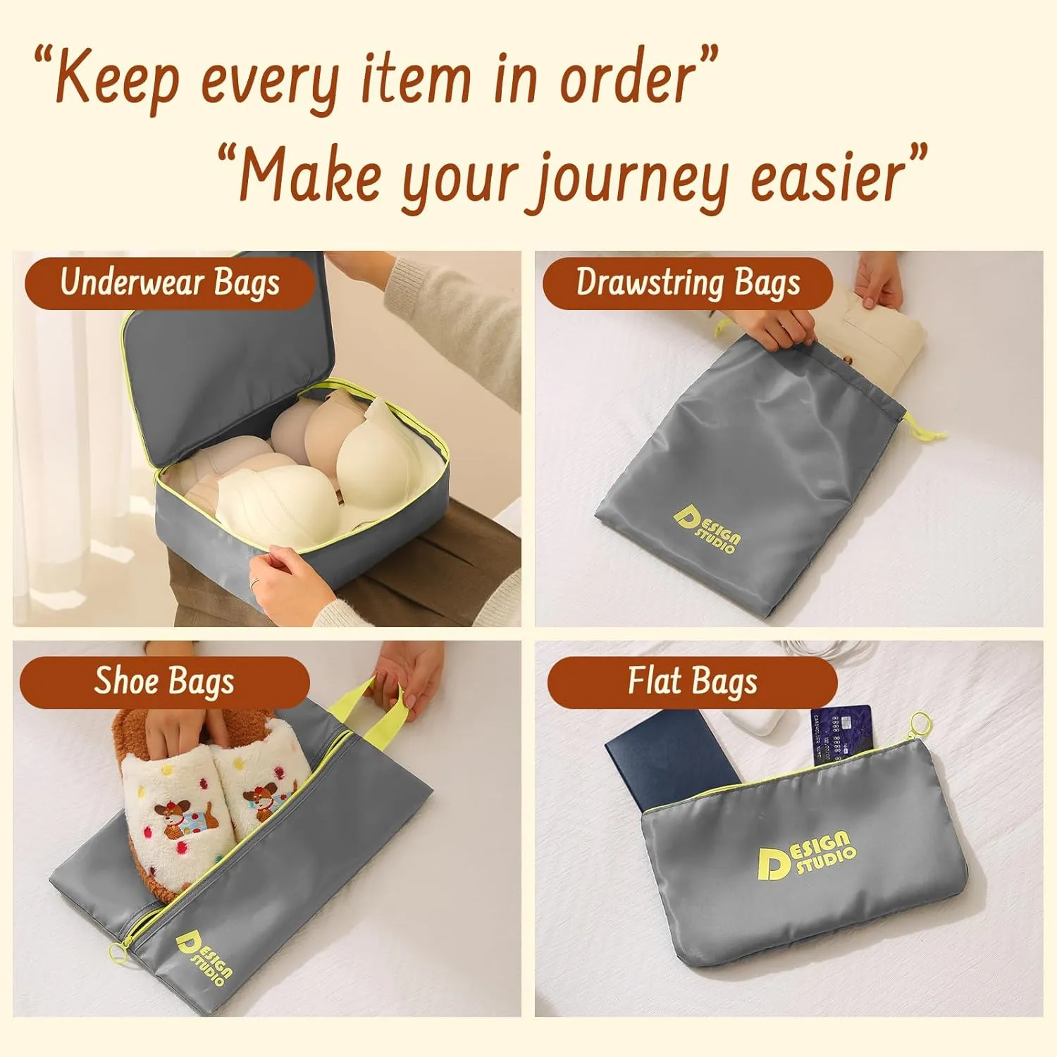 8 Set Packing Cubes for Travel Luggage Organizer Bags for Family, Mesh Packing Cubes for Suitcases, Travel Essentials Bags Set for Women & Men