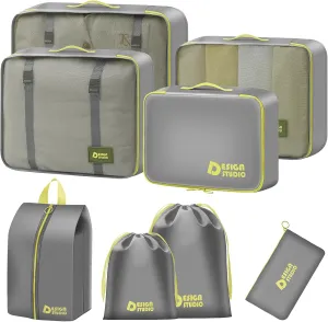 8 Set Packing Cubes for Travel Luggage Organizer Bags for Family, Mesh Packing Cubes for Suitcases, Travel Essentials Bags Set for Women & Men