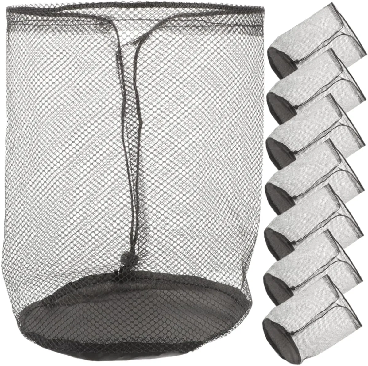 8Pcs Portable Mesh Cone Storage Bags with Drawstring Straps for Sports Supplies and Practice Equipment Organization for Soccer Football and Training Activities