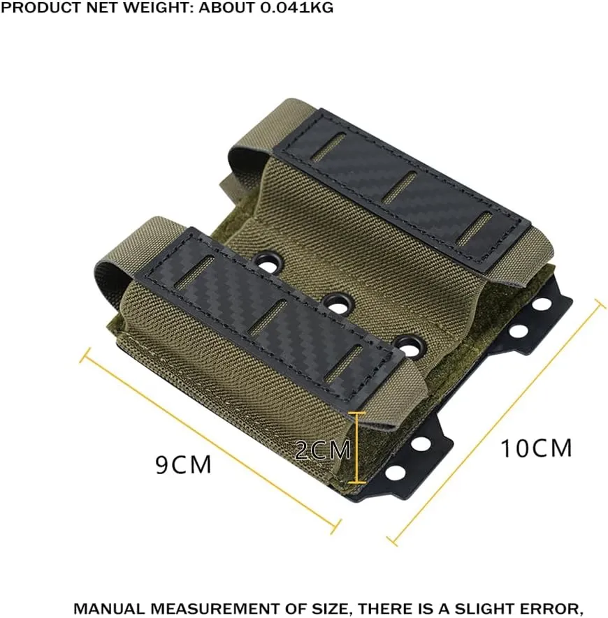 9MM Pistol Mag Pouch,Molle Double Magazine Pouch with Inner Loop Panel Elastic Magazine Holster Laser-Cut Hardshell Mag Bag,for 9mm/.40 Calibers 45acp Glock S&W M&P