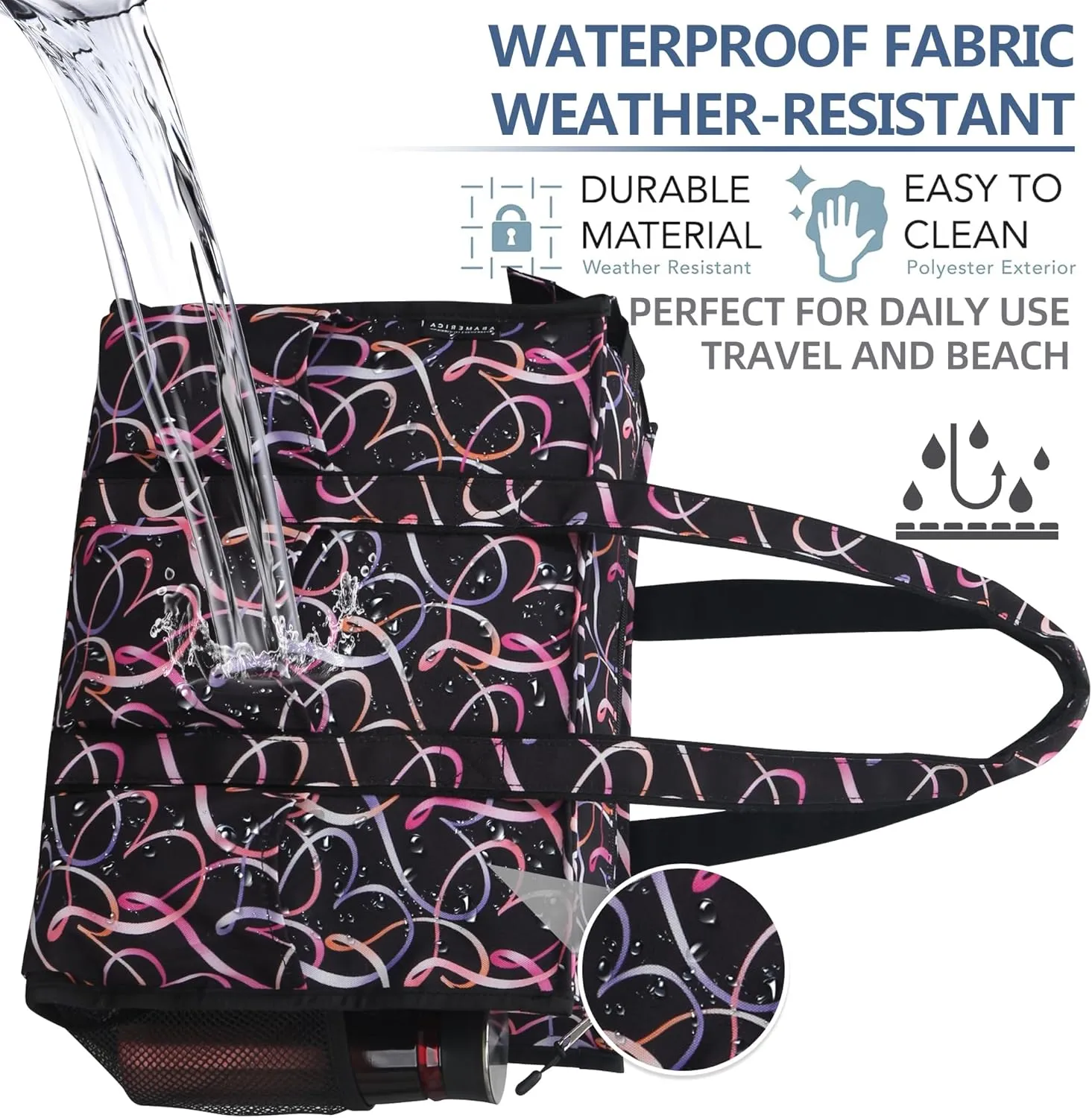 ABAMERICA Nurse Bags for Work: Multiple Pockets, Waterproof, Organizing Zip Top Clinical Bag for Nursing Students