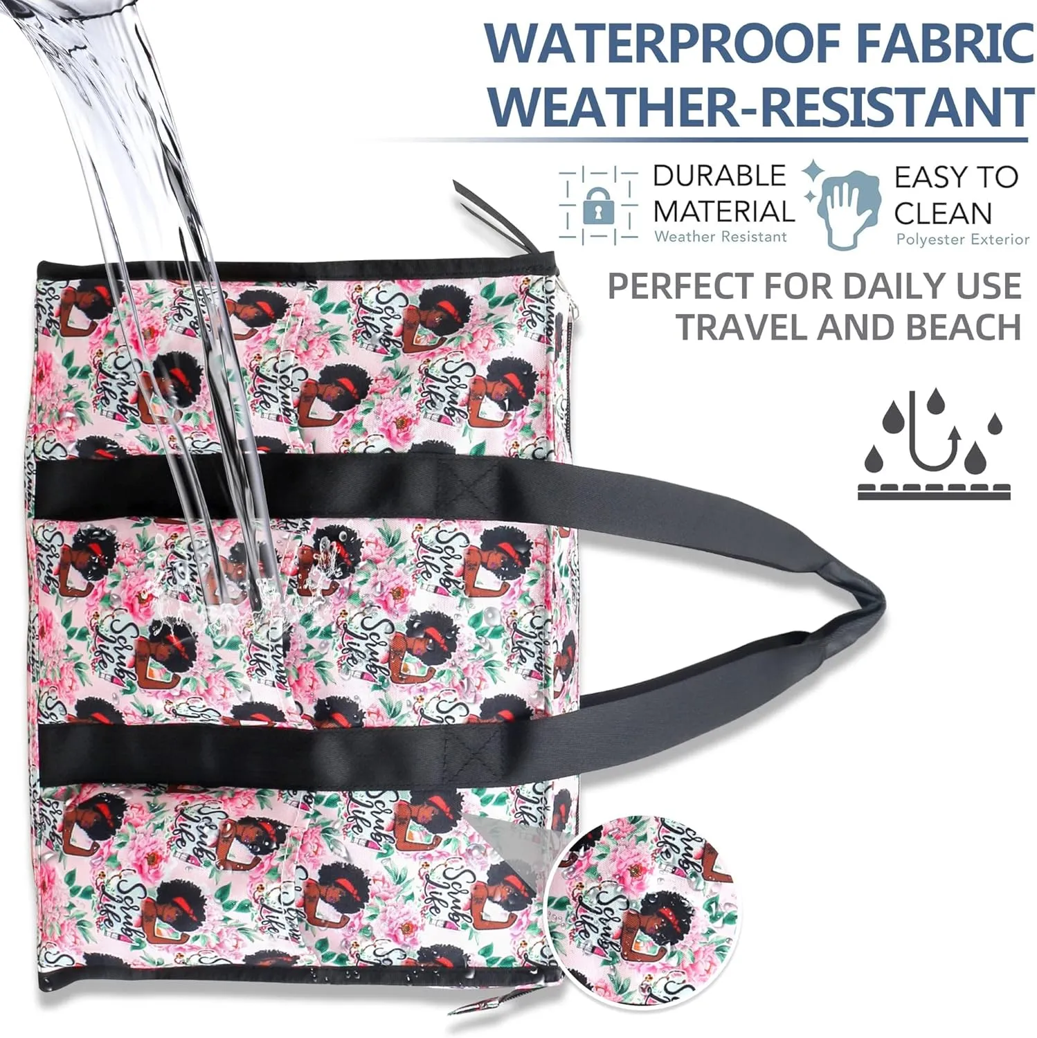 ABAMERICA Nurse Bags for Work: Multiple Pockets, Waterproof, Organizing Zip Top Clinical Bag for Nursing Students