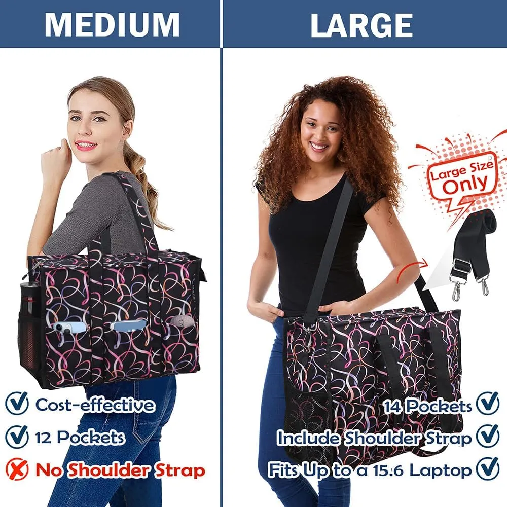 ABAMERICA Nurse Bags for Work: Multiple Pockets, Waterproof, Organizing Zip Top Clinical Bag for Nursing Students