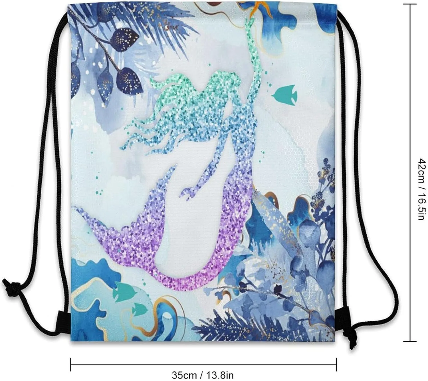 Abstract Mermaid Scales Drawstring Backpack Drawstring Bags Cinch Bags Sports Sackpack