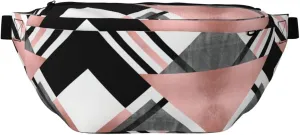 Abstract Triangle Striped Multi-Purpose Fanny Pack and Crossbody Bag - High Capacity with Zipper Pockets, Ideal for Men and Women