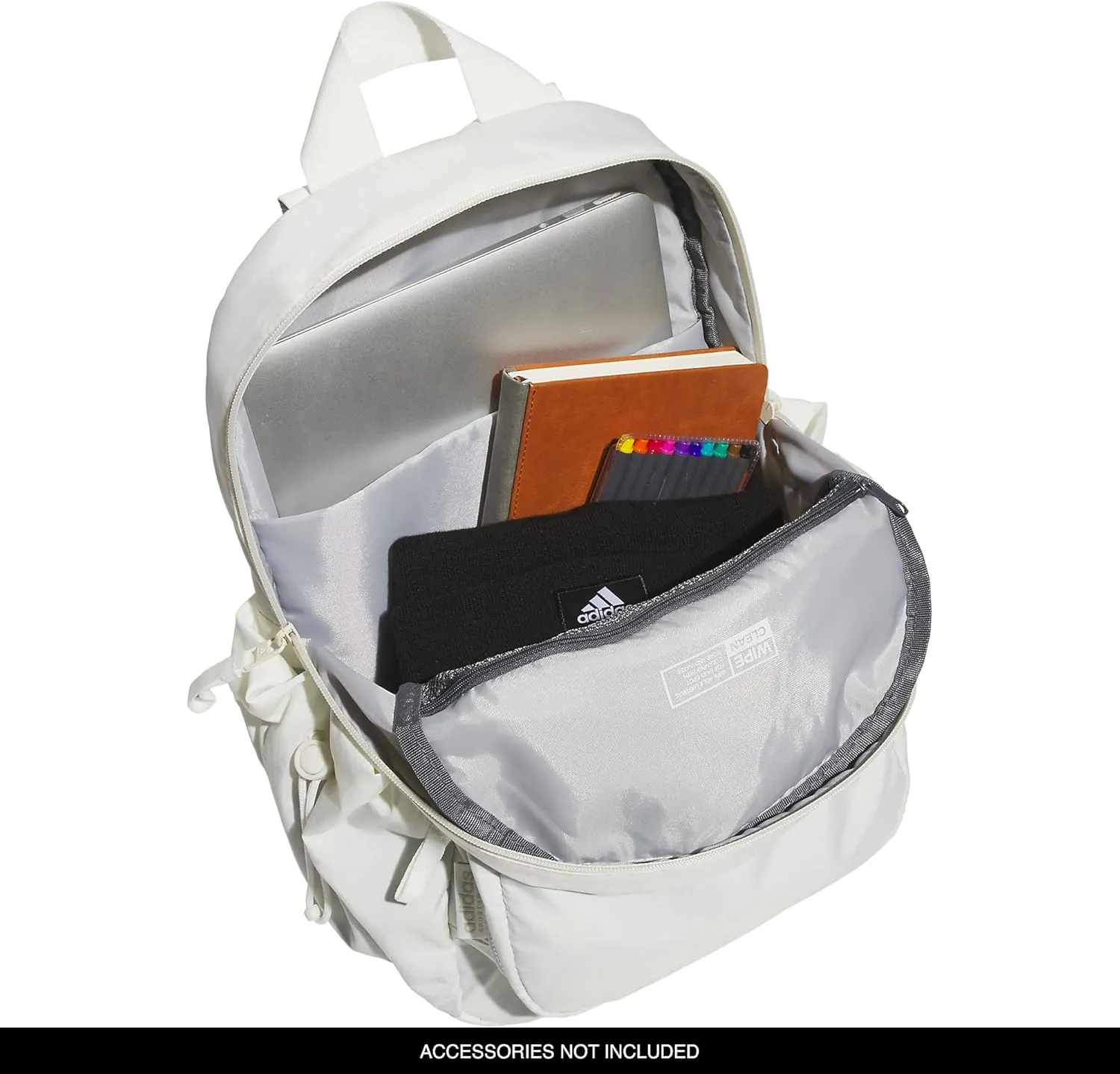 adidas Weekender Backpack (19L) Small Fashion Lightweight Durable Travel Bag, Off White, One Size