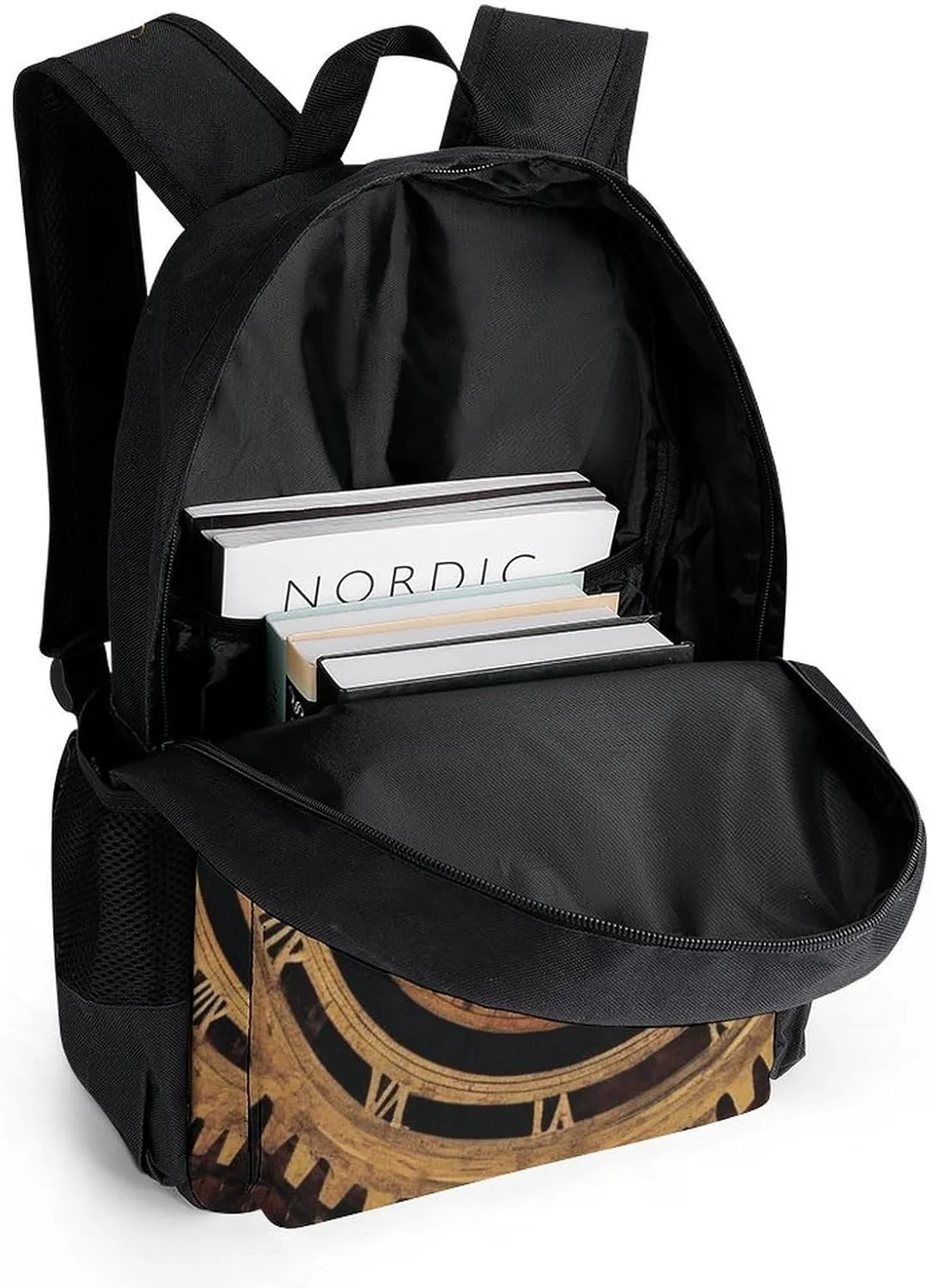 Adults Lightweight Cool Steampunk Gears Rucksacks Large Capacity Bookbag With Adjustable Shoulder Straps for Trekking Outdoors Bicycle