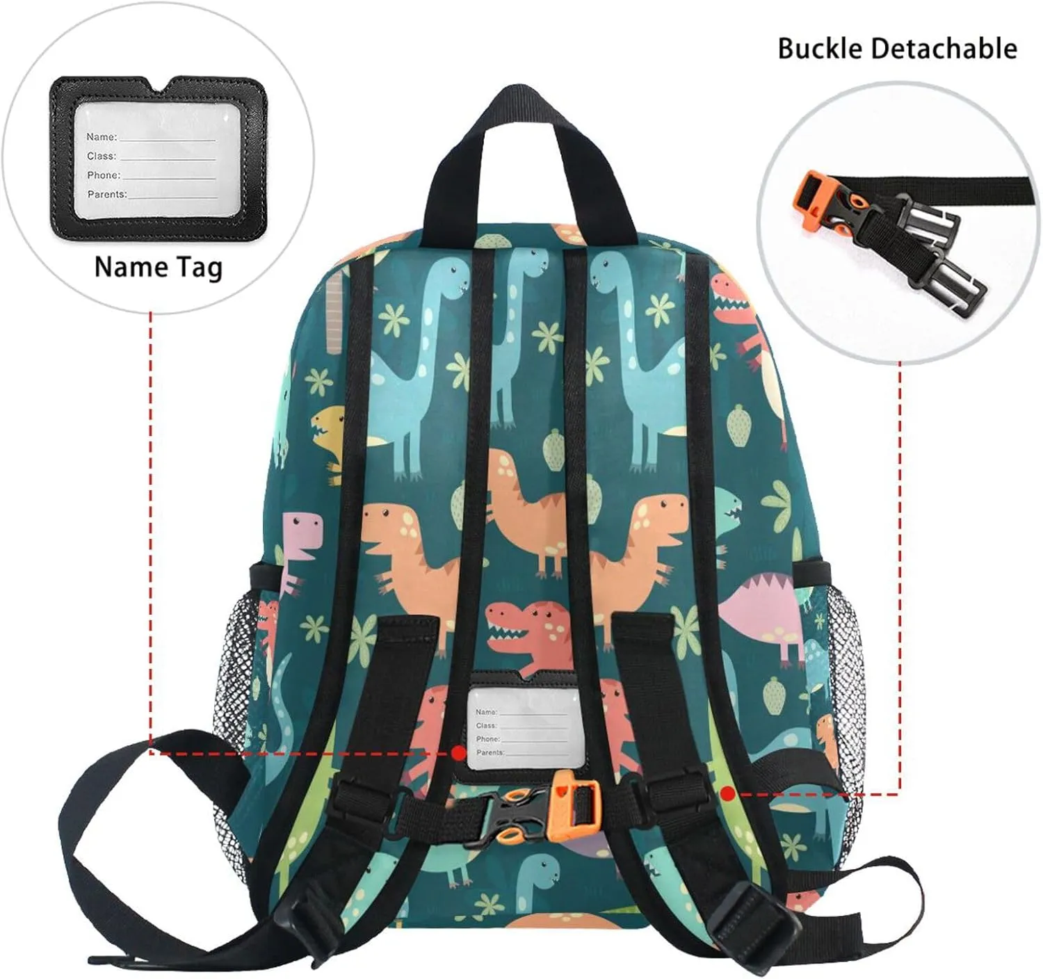 ALAZA Cute Kid's Back Pack Funny Dinosaur Todder Backpack lightweight Preschool Kindergarten Book Bag Practical and Durable Daycare Bag for Travel,Toys