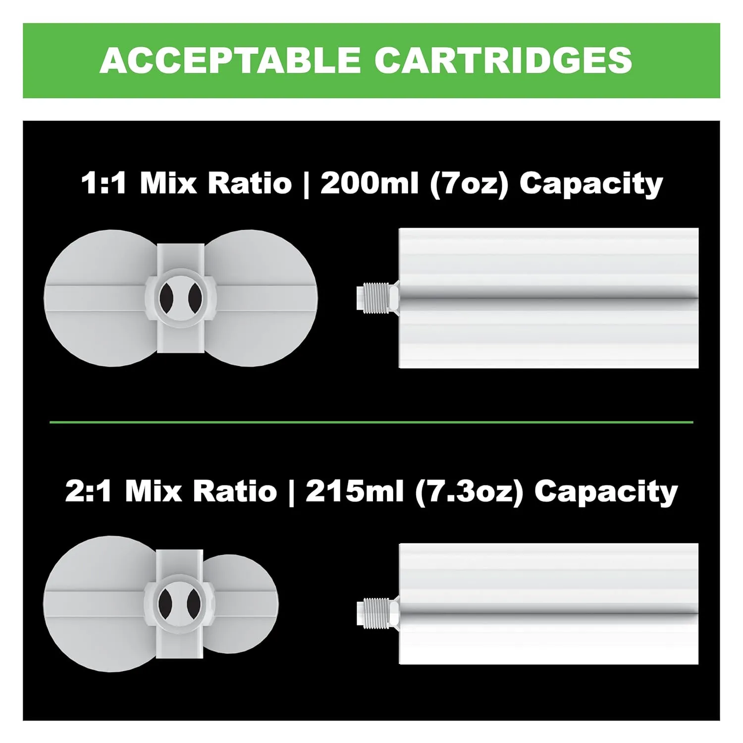 Albion Engineering Company B26T200 200 Series B-Line Manual Multi-Component Cartridge Epoxy Adhesive Gun, 1:1 Ratio (100 x 100 ml) & 2:1 Ratio (215 ml)