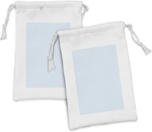 Ambesonne Abstract Fabric Pouch Set of 2, Demonstration of Simplistic Diagonal Streaks Monochrome Classical Modern Lines, Small Drawstring Bag for Toiletries Masks and Favors, 9" x 6", Blue and White