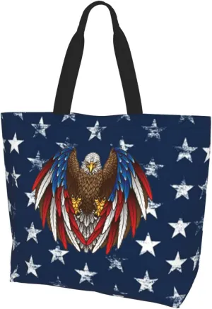 American Grocery Bag American Flag Shopping Bag America Handbag Bags American Tote Bag Flag Bags