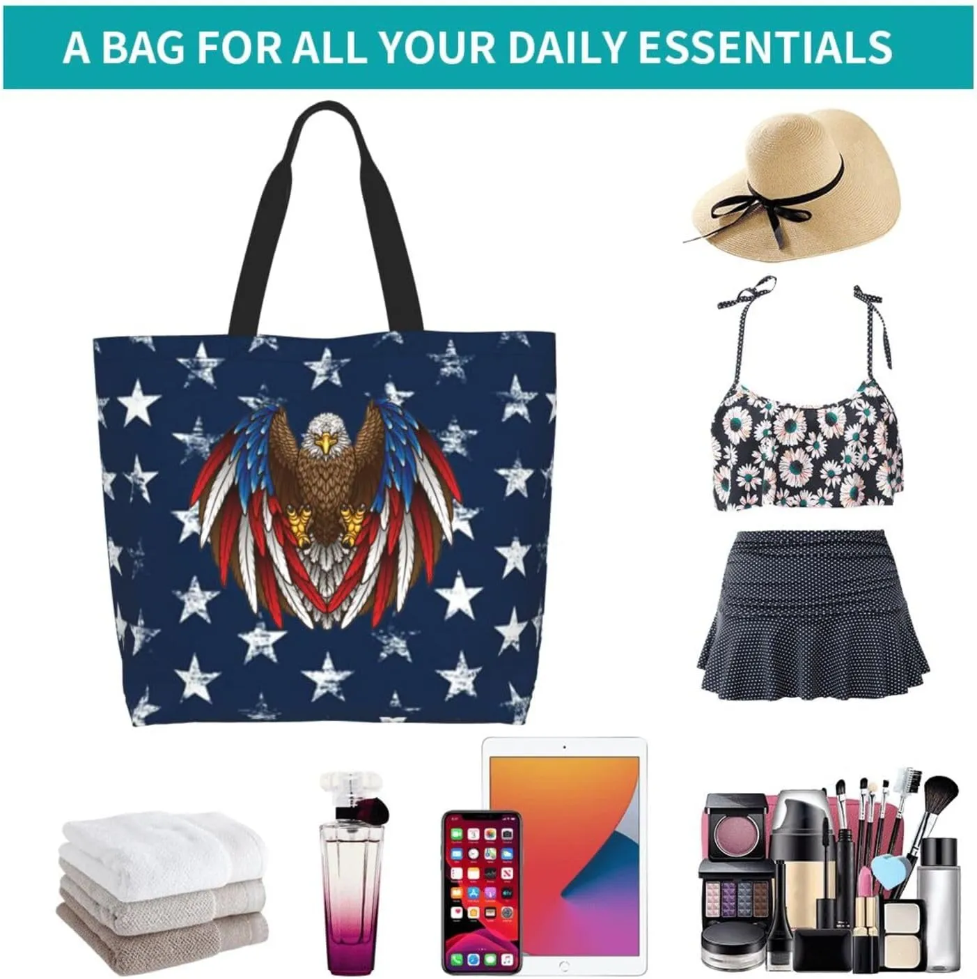 American Grocery Bag American Flag Shopping Bag America Handbag Bags American Tote Bag Flag Bags