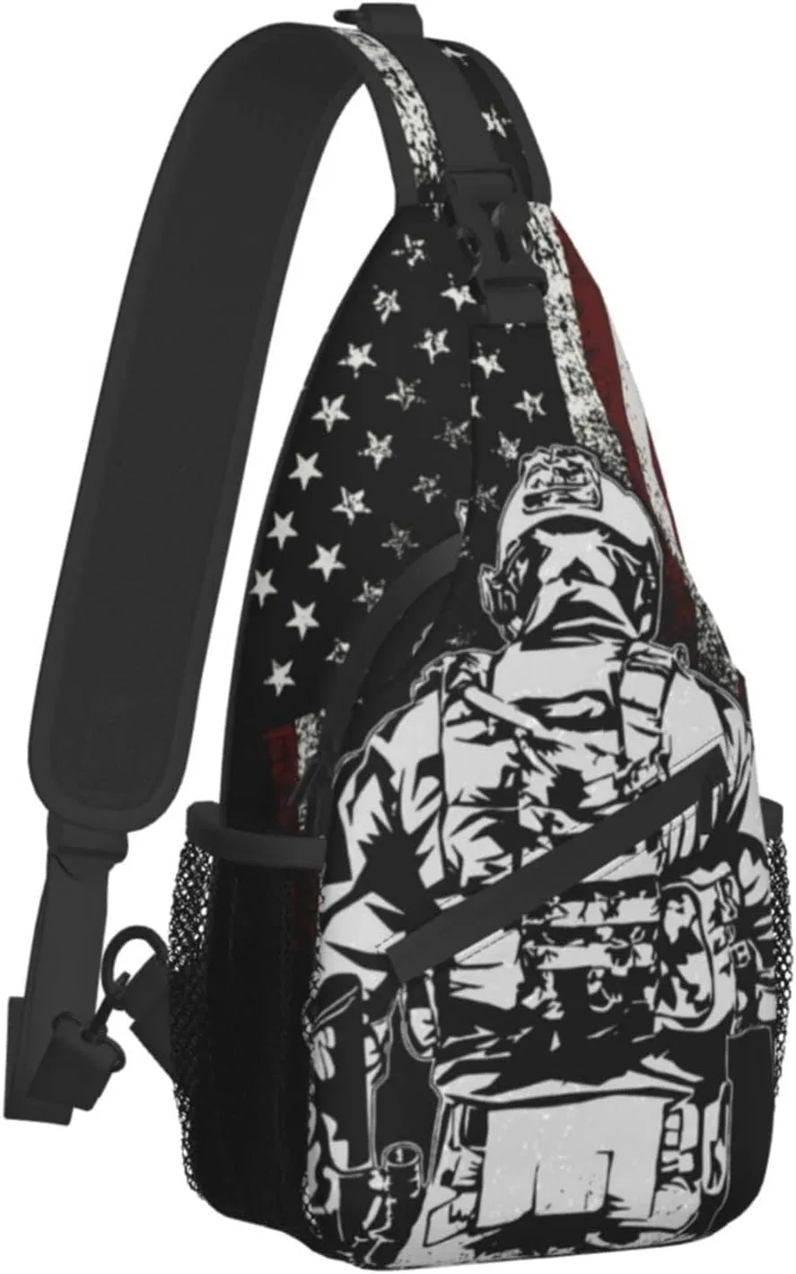AMRANDOM Sling Bag Multipurpose Chest Crossbody with Adjustable Strap Outdoor Backpack