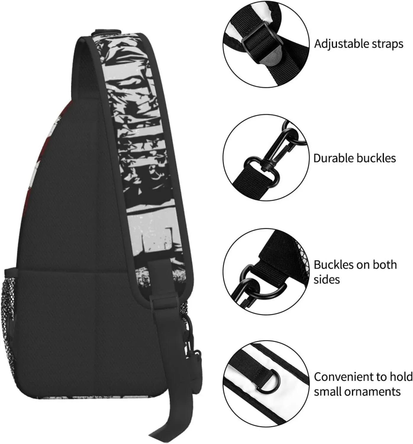 AMRANDOM Sling Bag Multipurpose Chest Crossbody with Adjustable Strap Outdoor Backpack