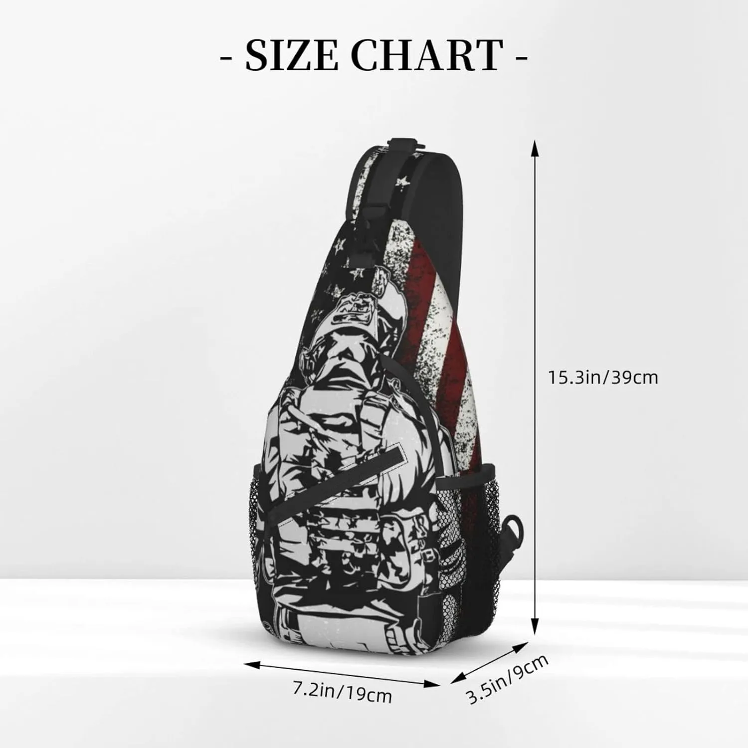 AMRANDOM Sling Bag Multipurpose Chest Crossbody with Adjustable Strap Outdoor Backpack
