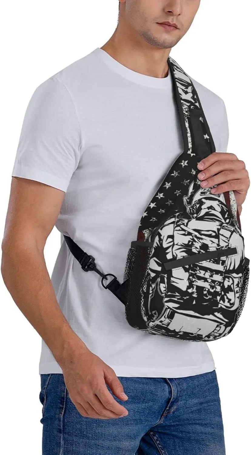 AMRANDOM Sling Bag Multipurpose Chest Crossbody with Adjustable Strap Outdoor Backpack