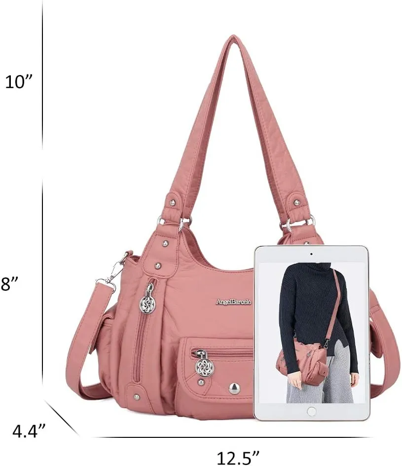 Angel Barcelo Womens Purses and Handbags PU Leather Shoulder Bag Fashion Hobo Bags for Girls