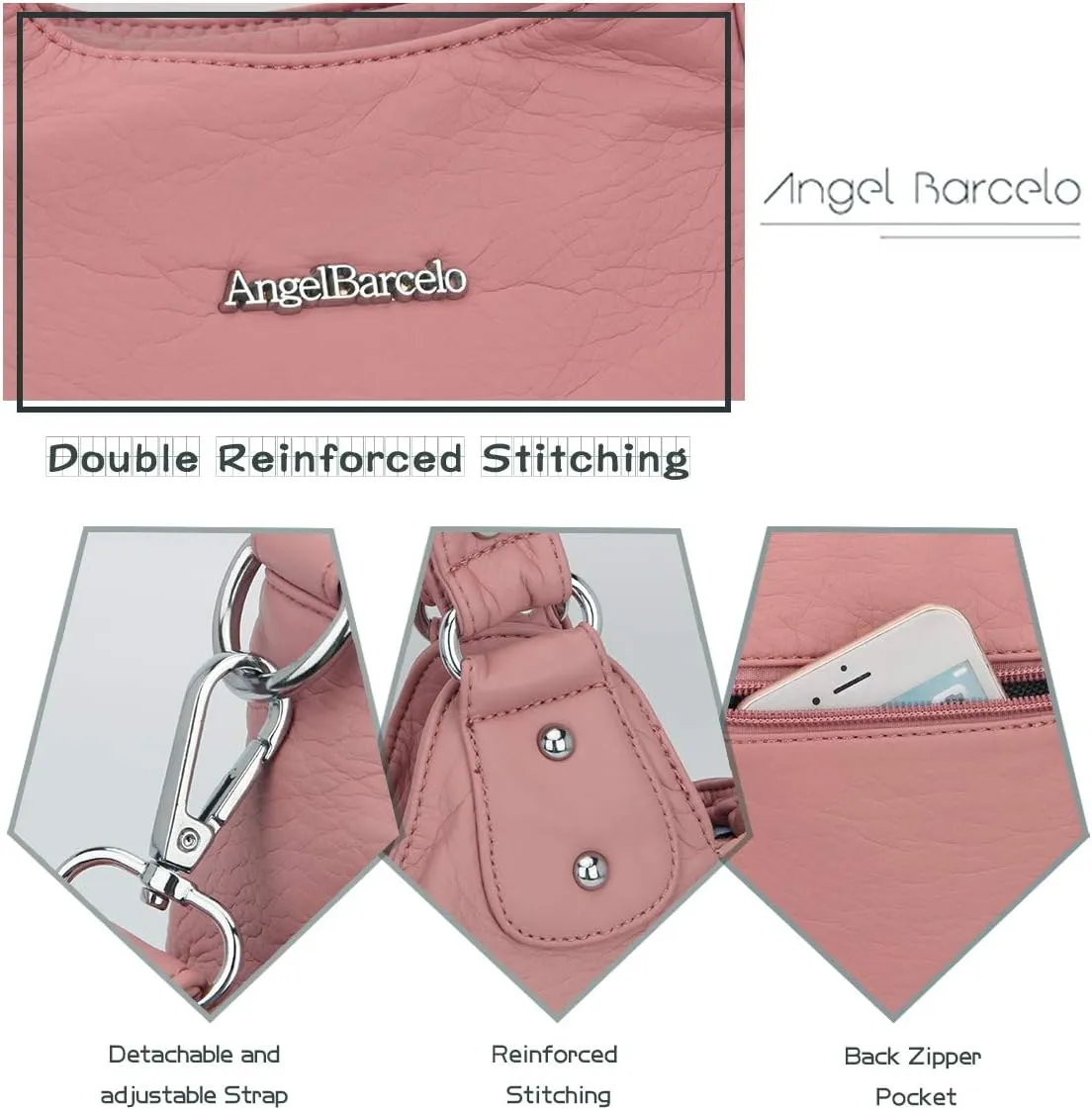 Angel Barcelo Womens Purses and Handbags PU Leather Shoulder Bag Fashion Hobo Bags for Girls