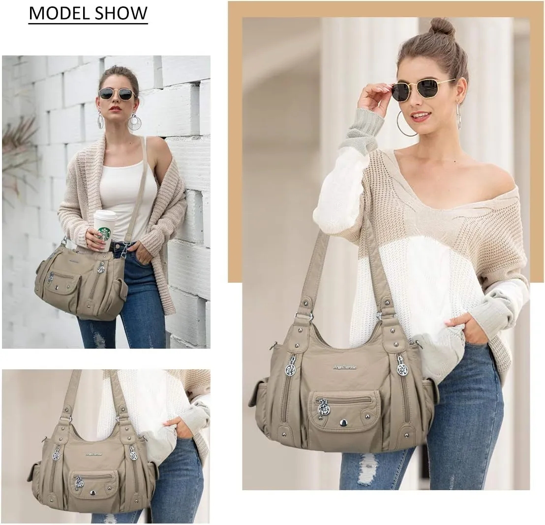 Angel Barcelo Womens Purses and Handbags PU Leather Shoulder Bag Fashion Hobo Bags for Girls